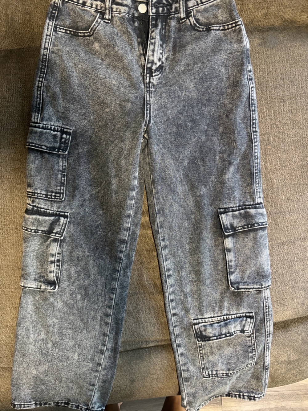 SHEIN Washed Gray cargo teen girls